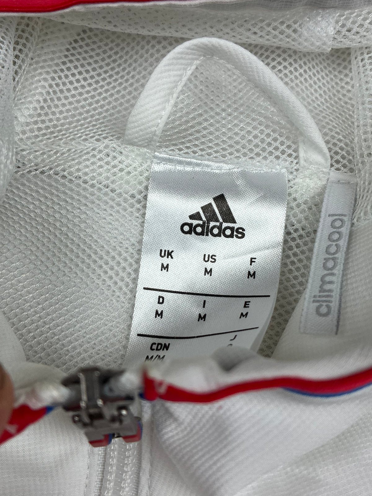 white Adidas Olympique Lyon windbreaker {M}