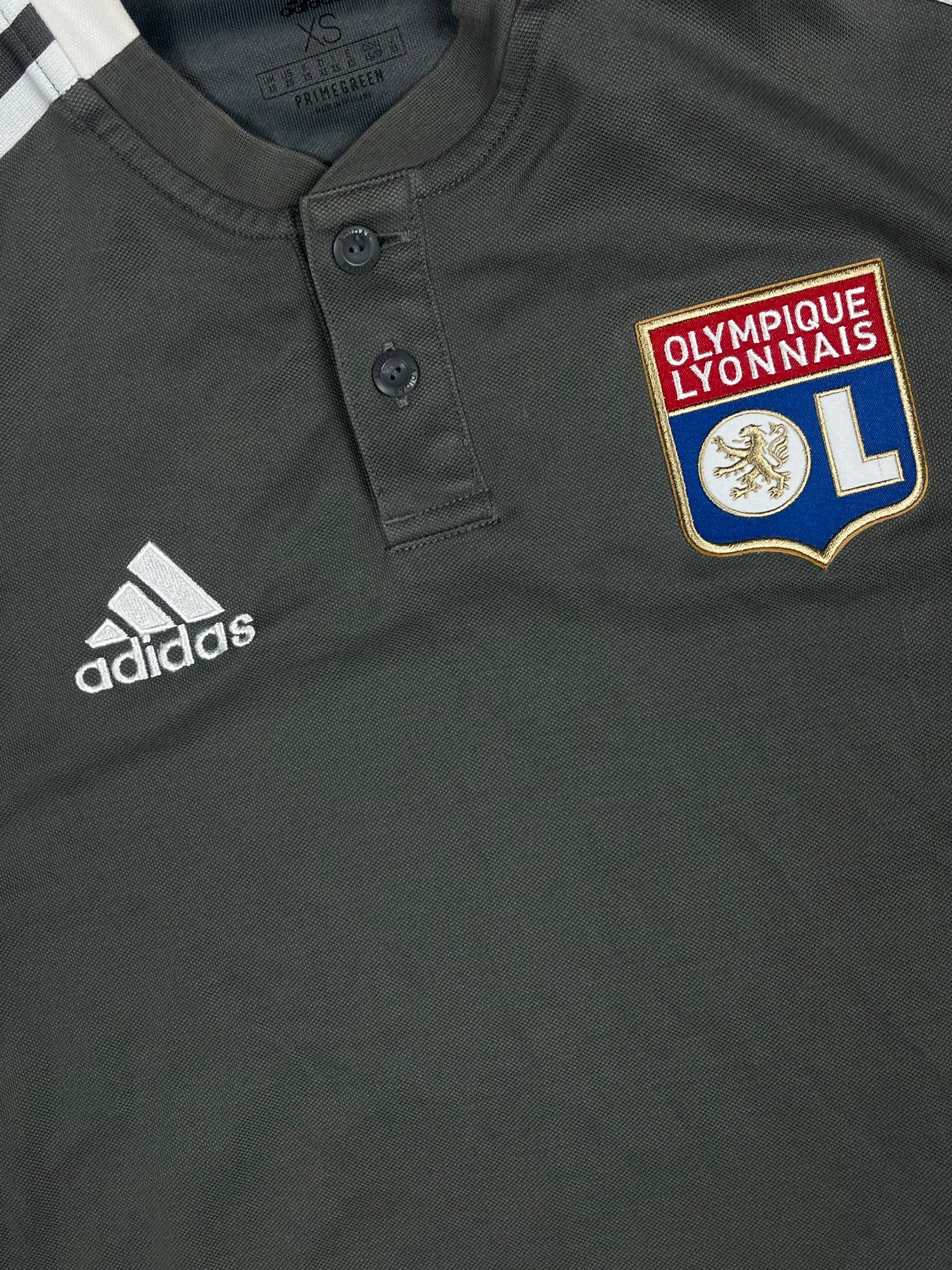 grey Adidas Olympique Lyon polo {XS}