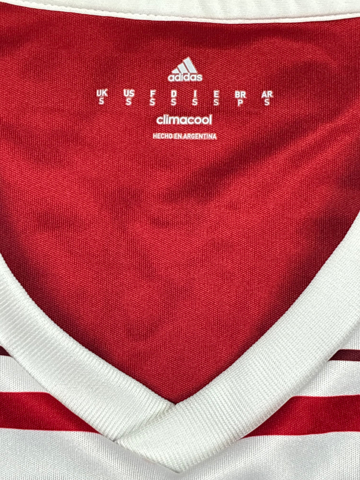 red Adidas Club Athletico River Plate home jersey {S}