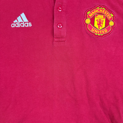 red Adidas Manchester United polo {M}