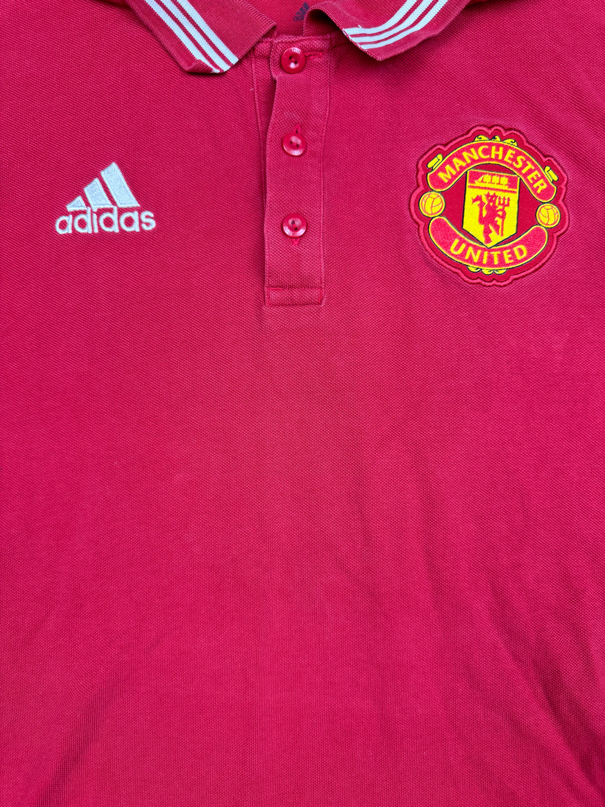 red Adidas Manchester United polo {M}