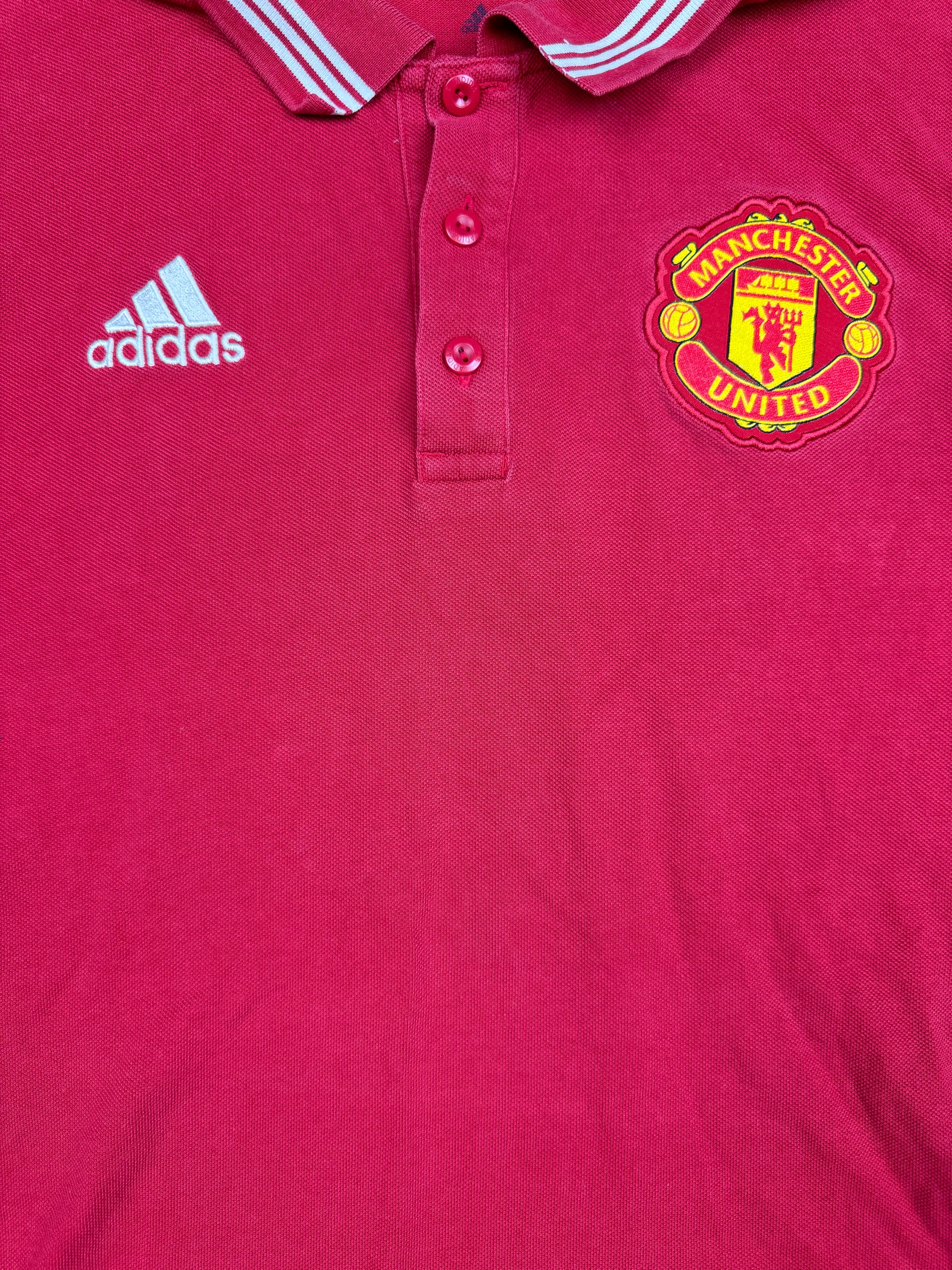 red Adidas Manchester United polo {M}