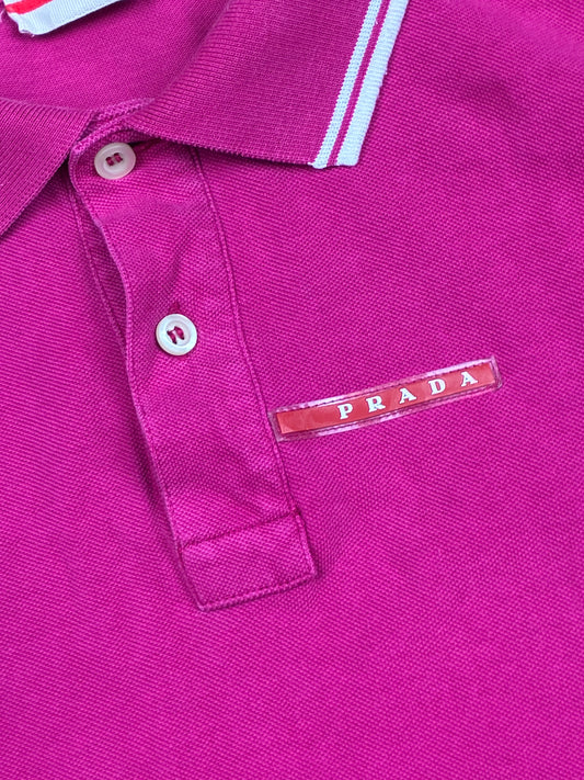 vintage pink Prada polo {M}