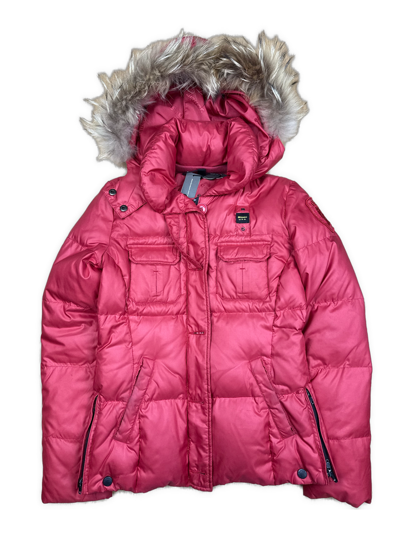 vintage Blauer winterjacket (real fur) {S}