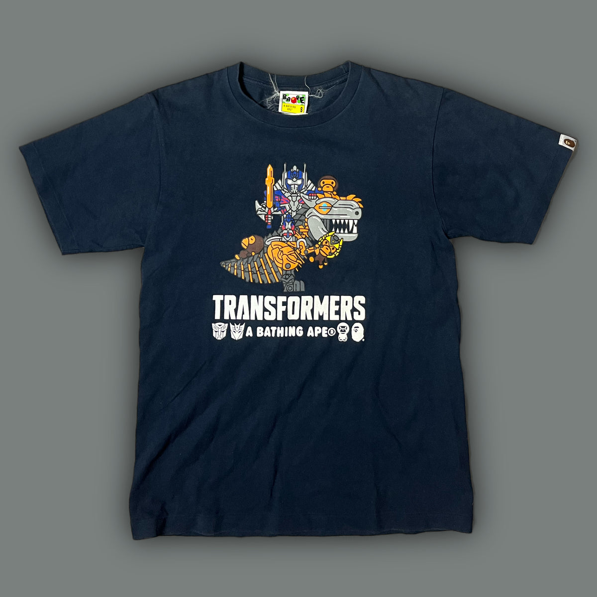 vintage BAPE a bathing ape X TRANSFORMERS t-shirt {S}