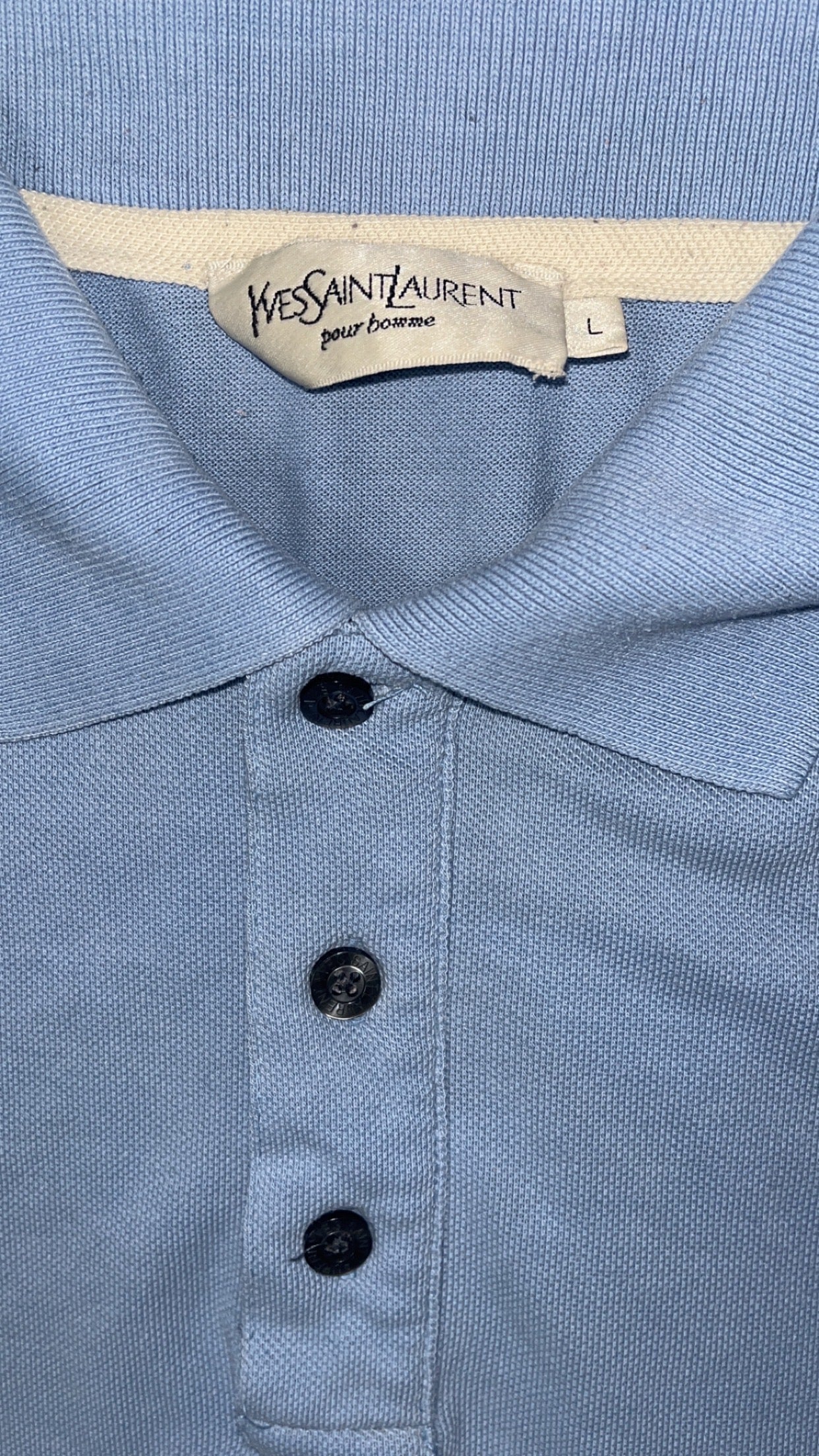 vintage babyblue Yves Saint Laurent polo {L}