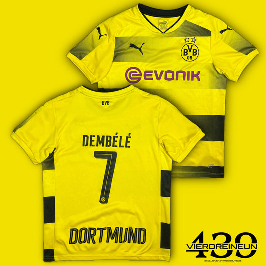 yellow Puma Borusia Dortmund DEMBELE7 2017-2018 home jersey {S}