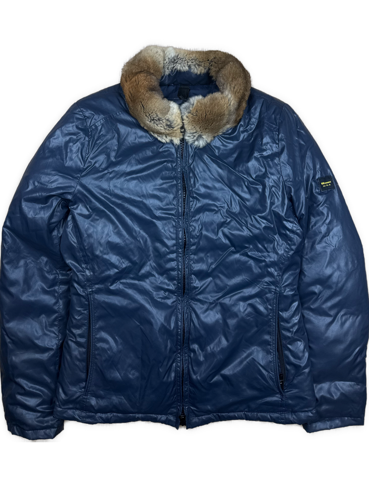 vintage Blauer winterjacket (real fur)