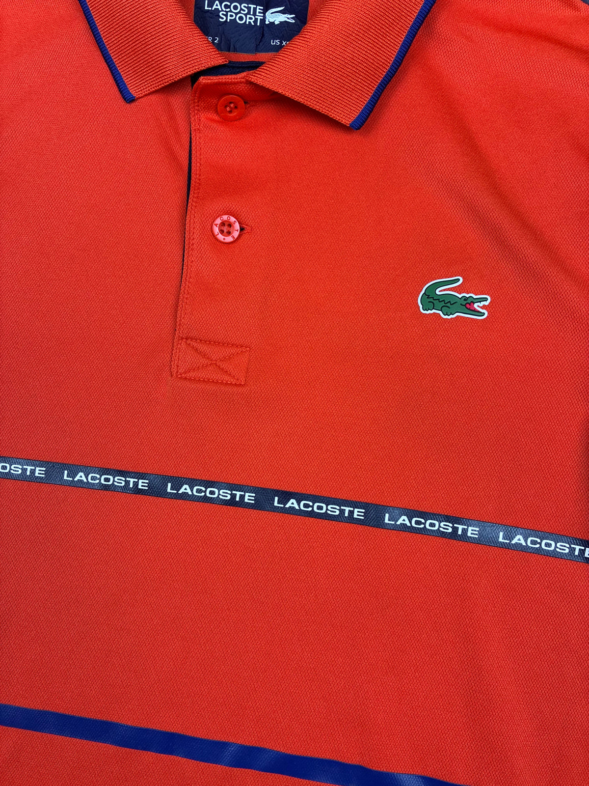 orange Lacoste polo {S}