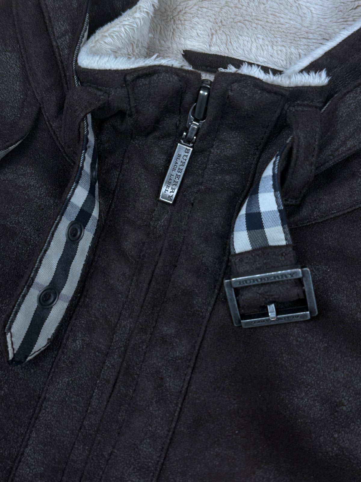 vintage Burberry Black Label wildleatherjacket {L}