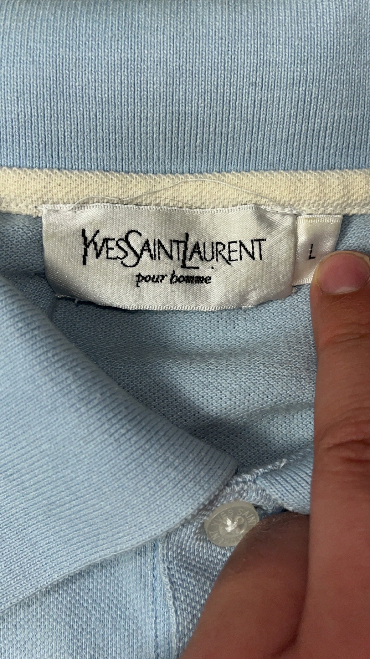 vintage babyblue YSL Yves Saint Laurent polo {L}