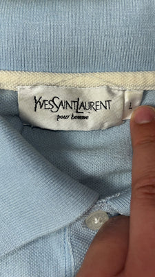 vintage babyblue YSL Yves Saint Laurent polo {L}