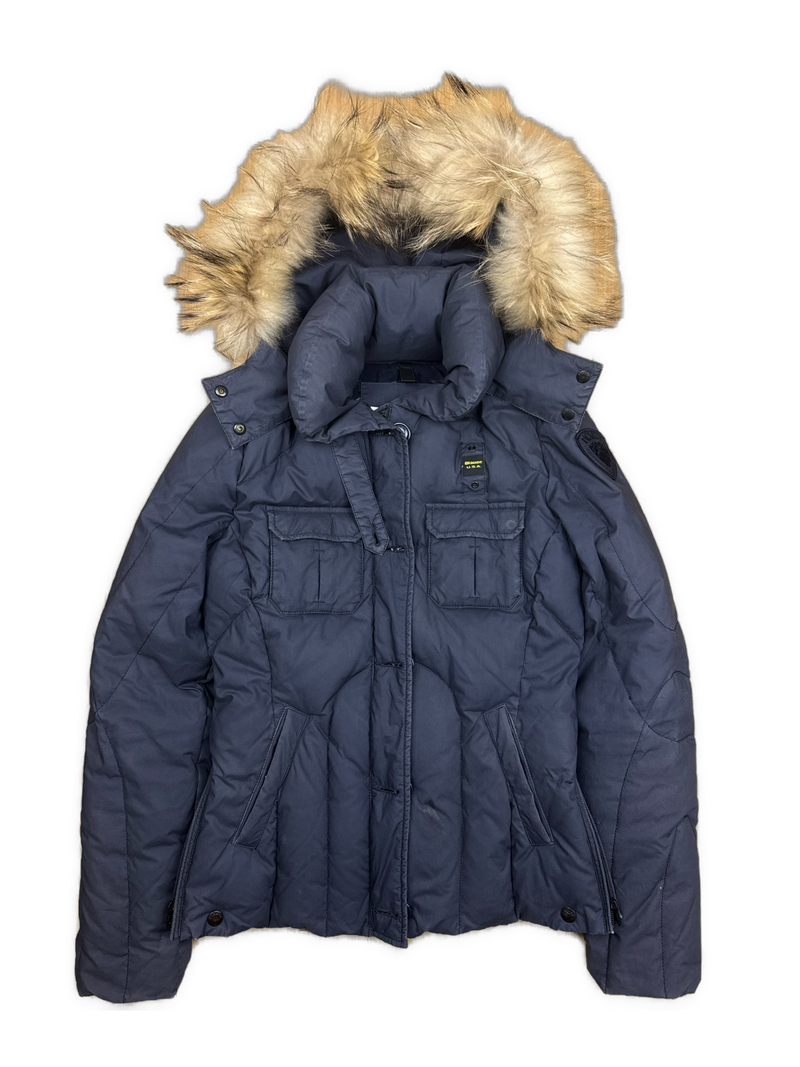 vintage Blauer winterjacket (real fur) {S}