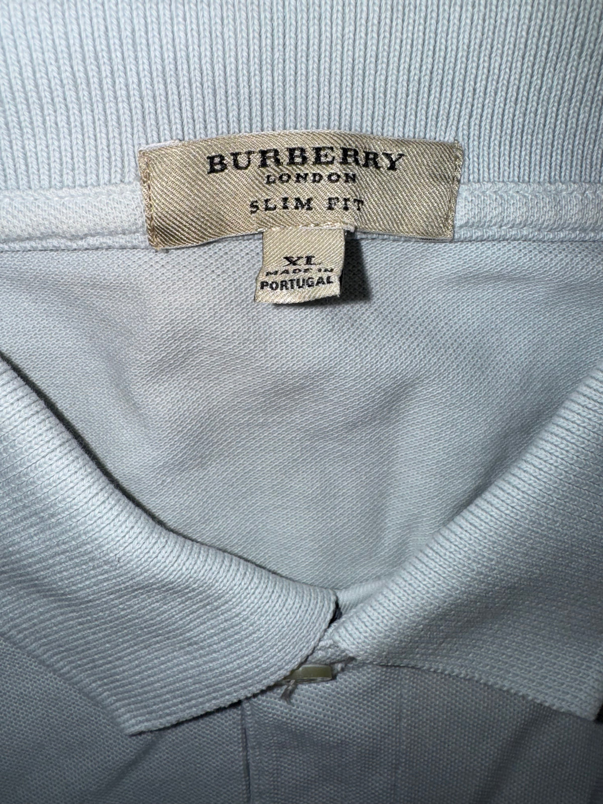 vintage babyblue Burberry polo {XL}