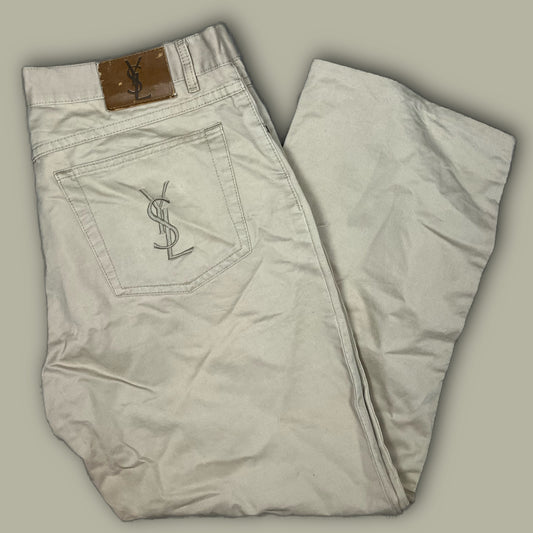 vintage YSL Yves Saint Laurent beige pants {M}