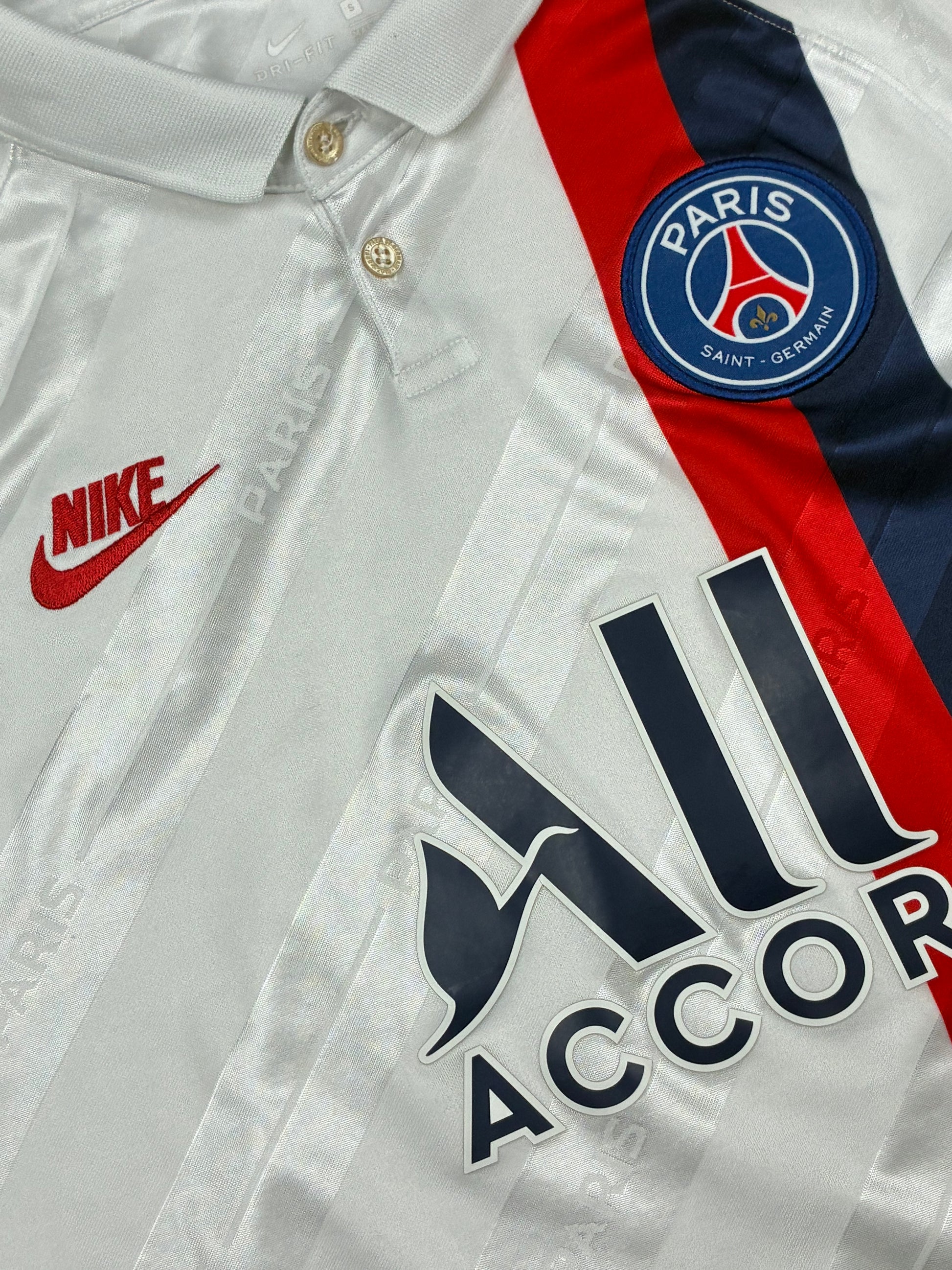 white Nike PSG Paris Saint Germain away jersey {S}