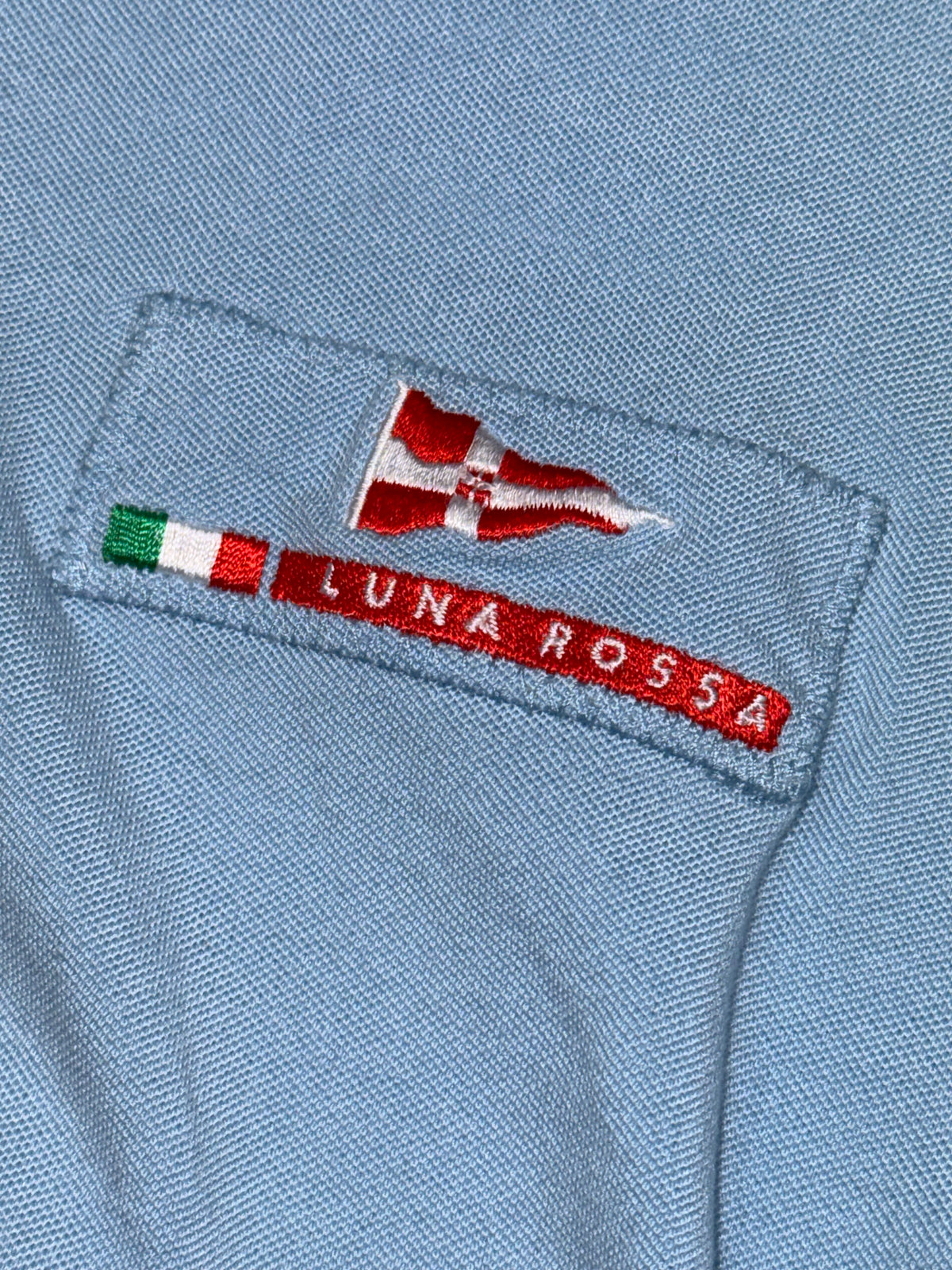 vintage babyblue Prada Luna Rossa polo {XS}