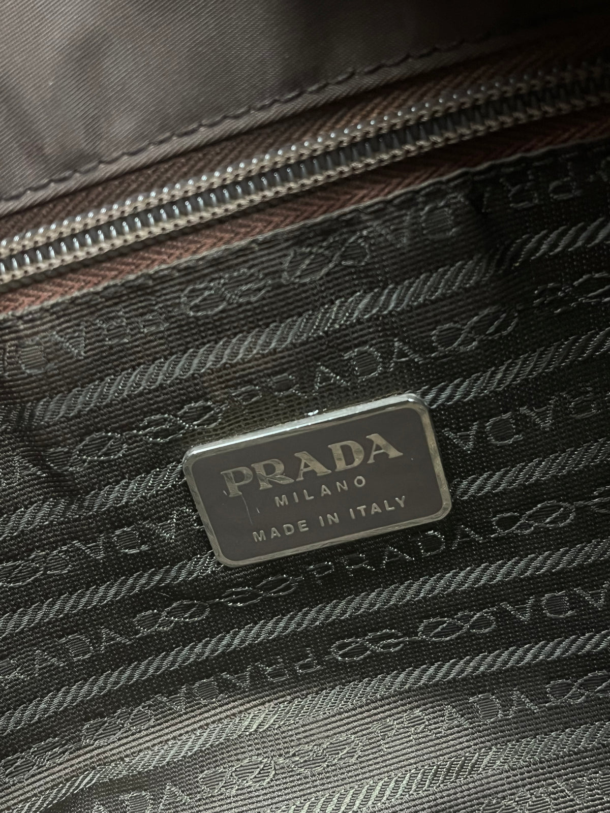 vintage brown Prada shopper