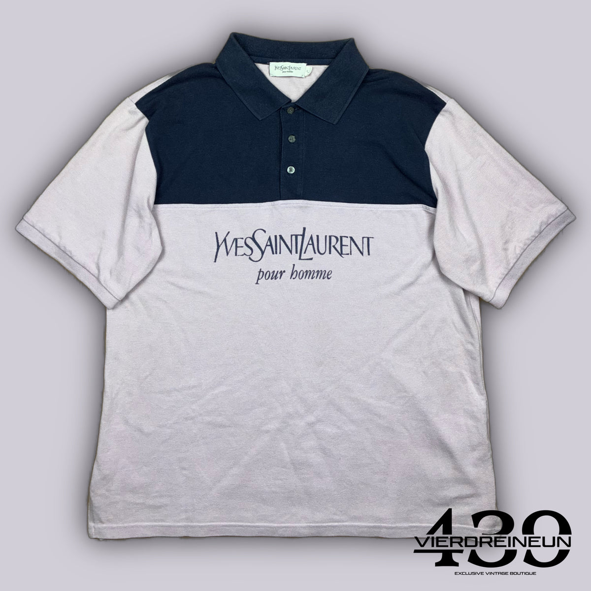 vintage YSL Yves Saint Laurent spellout polo {XL}