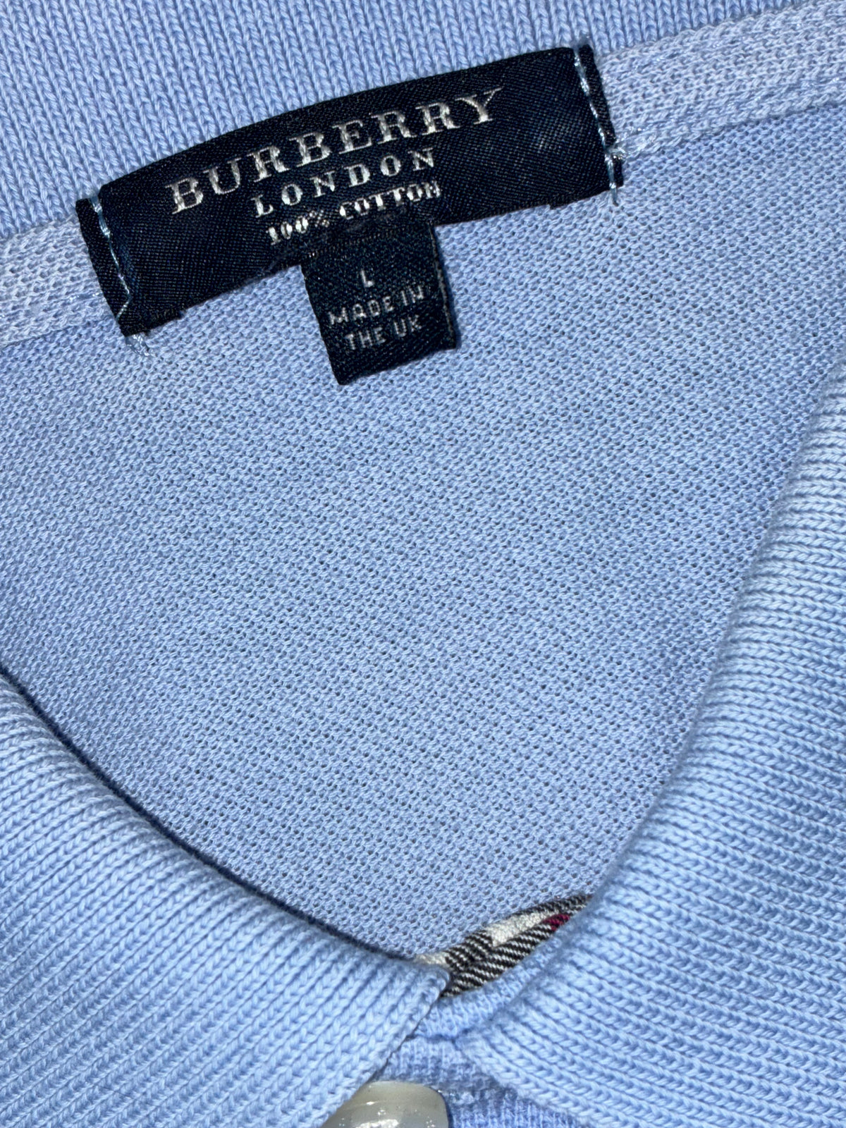 vintage babyblue Burberry polo {L}