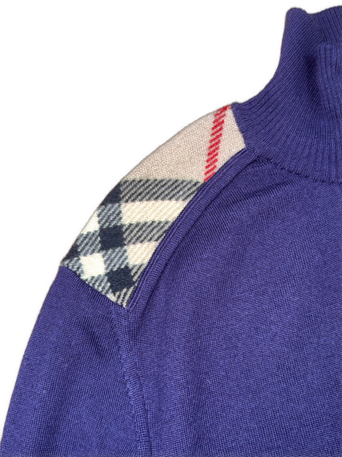 vintage purple Burberry quarterzip {S}