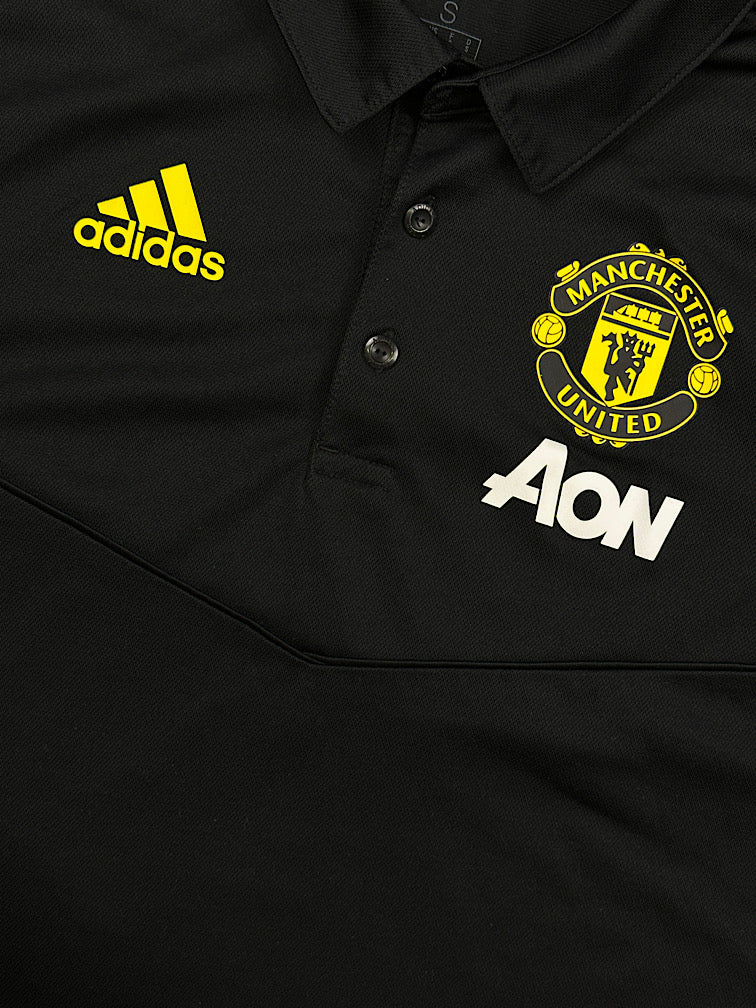 black Adidas Manchester United polo {S}