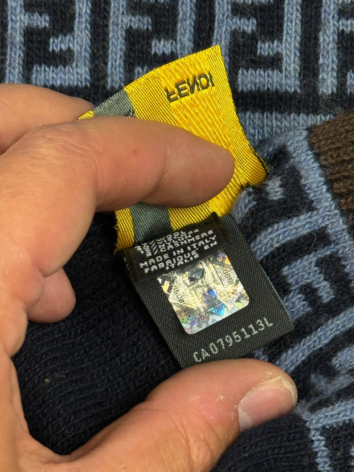 vintage navyblue Fendi scarf