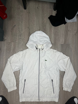 white Lacoste windbreaker {L}