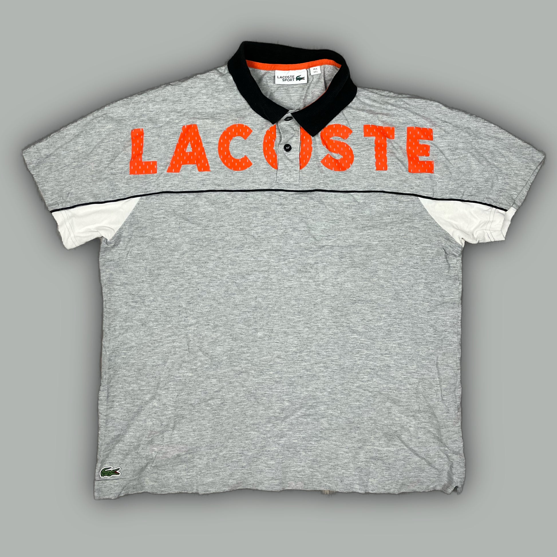 grey Lacoste polo {L}