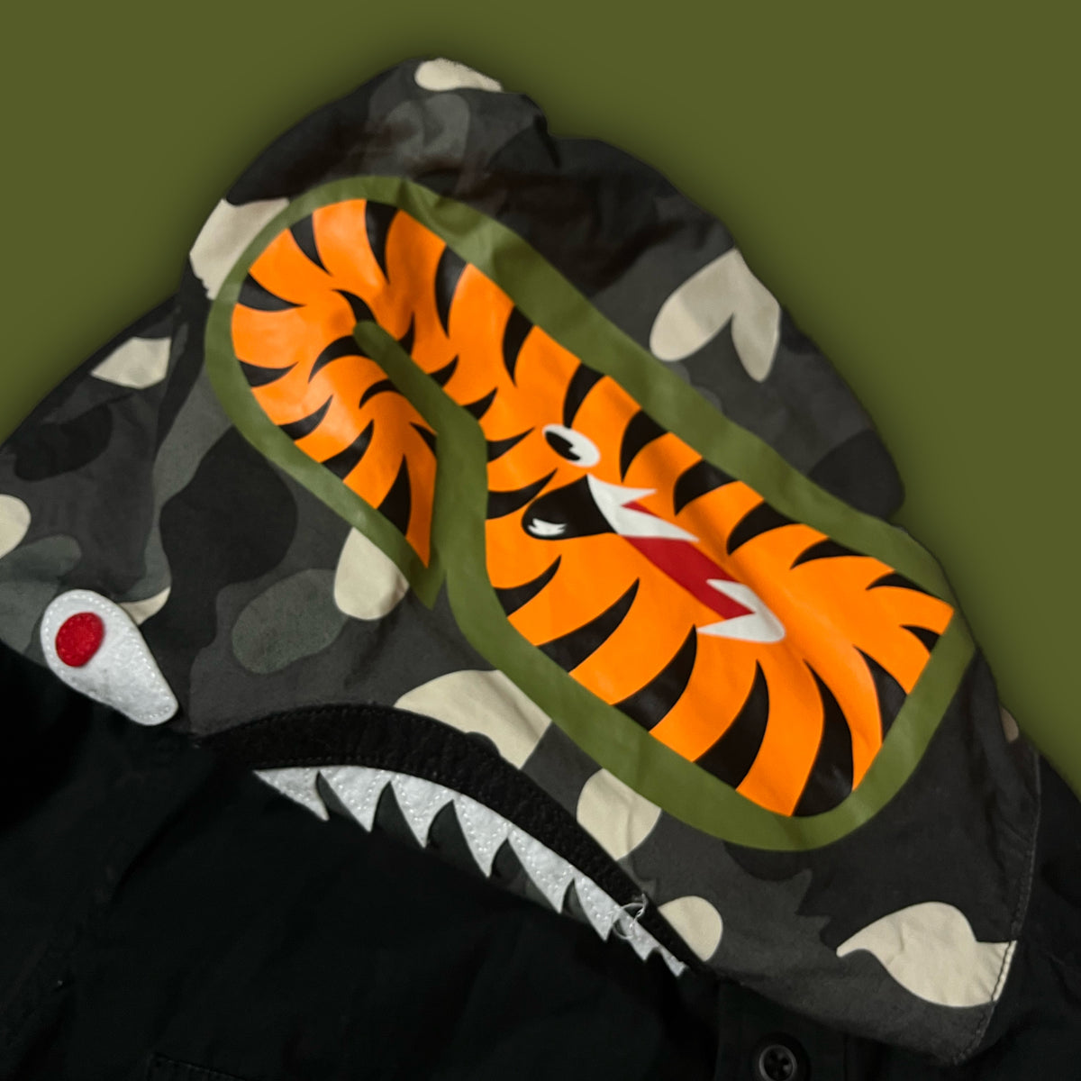 vintage BAPE a bathing ape SHARK sweatjacket {L}