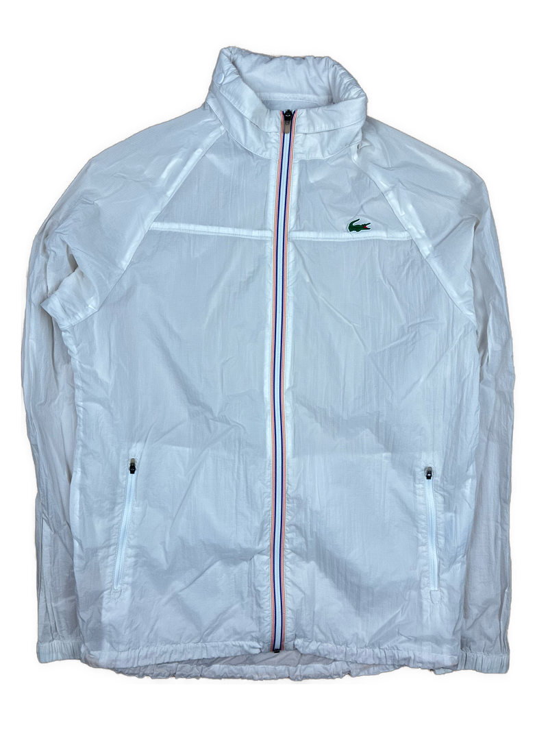 white Lacoste windbreaker {L}