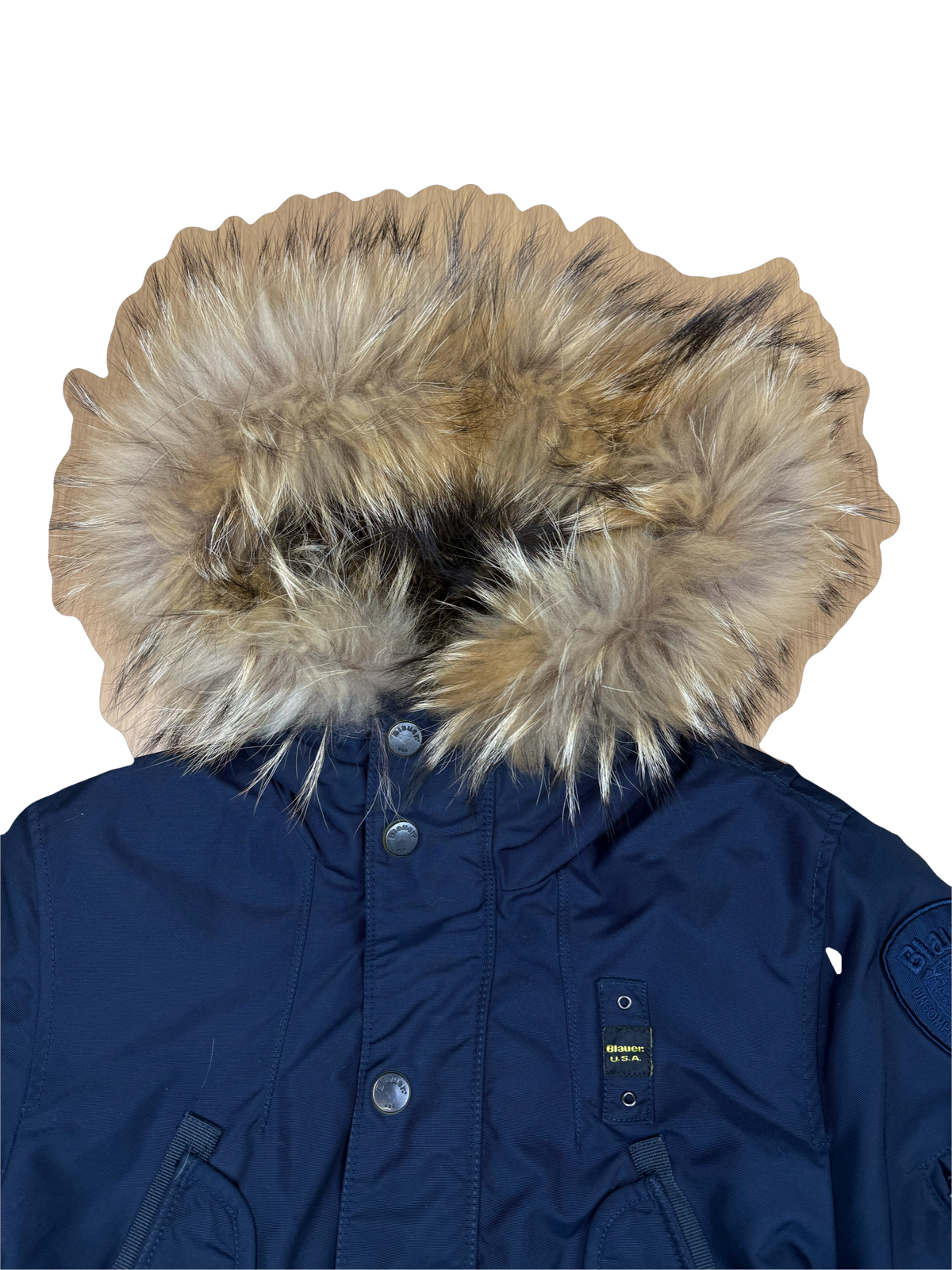 vintage Blauer winterjacket (real fur) {M}