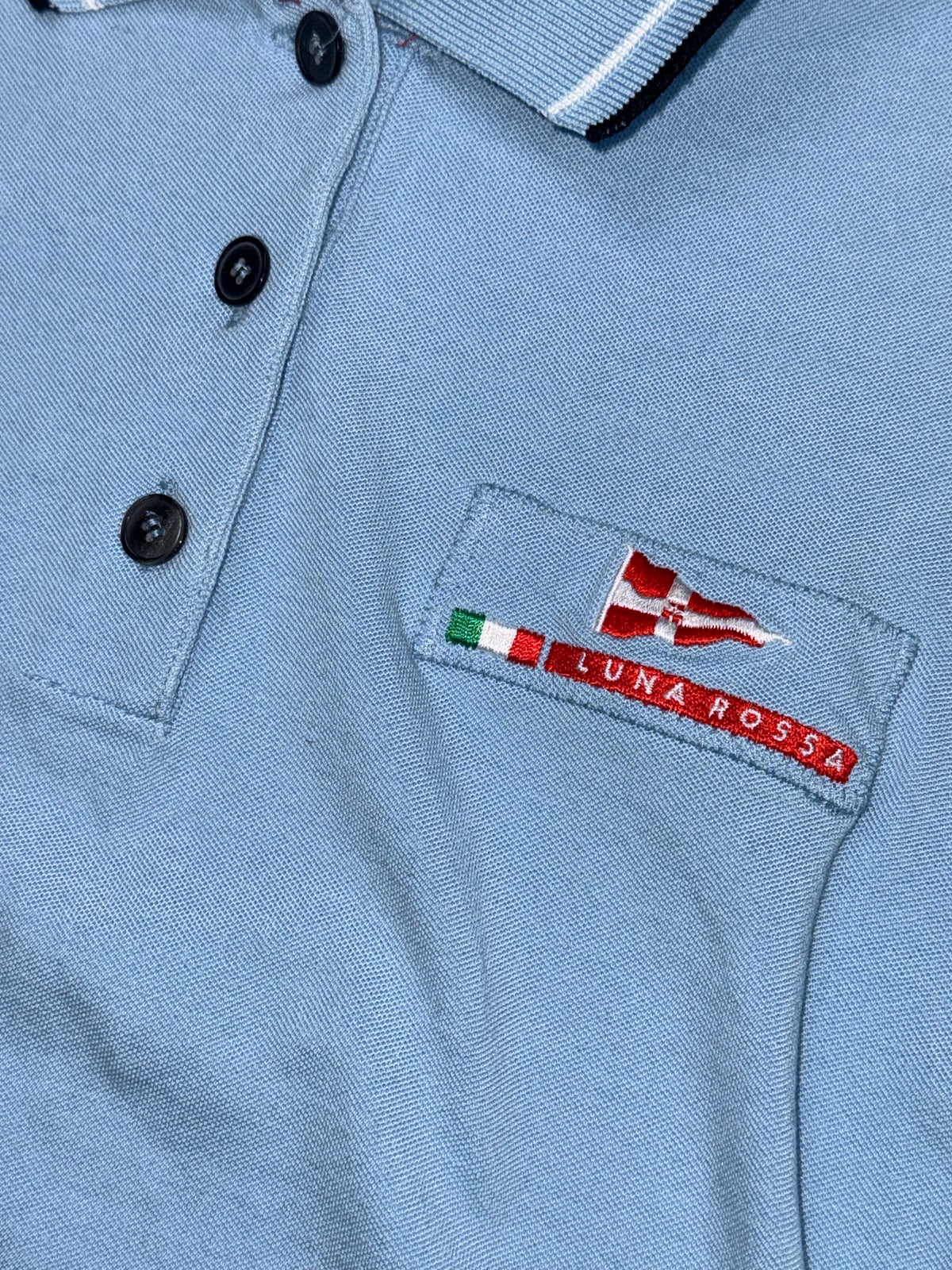 vintage babyblue Prada Luna Rossa polo {XS}