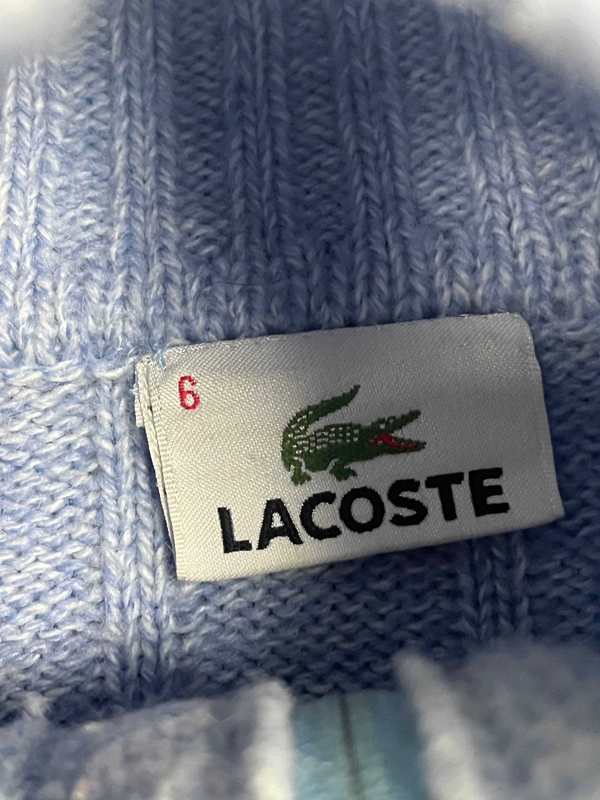 vintage babyblue Lacoste knittedsweatjacket {L}