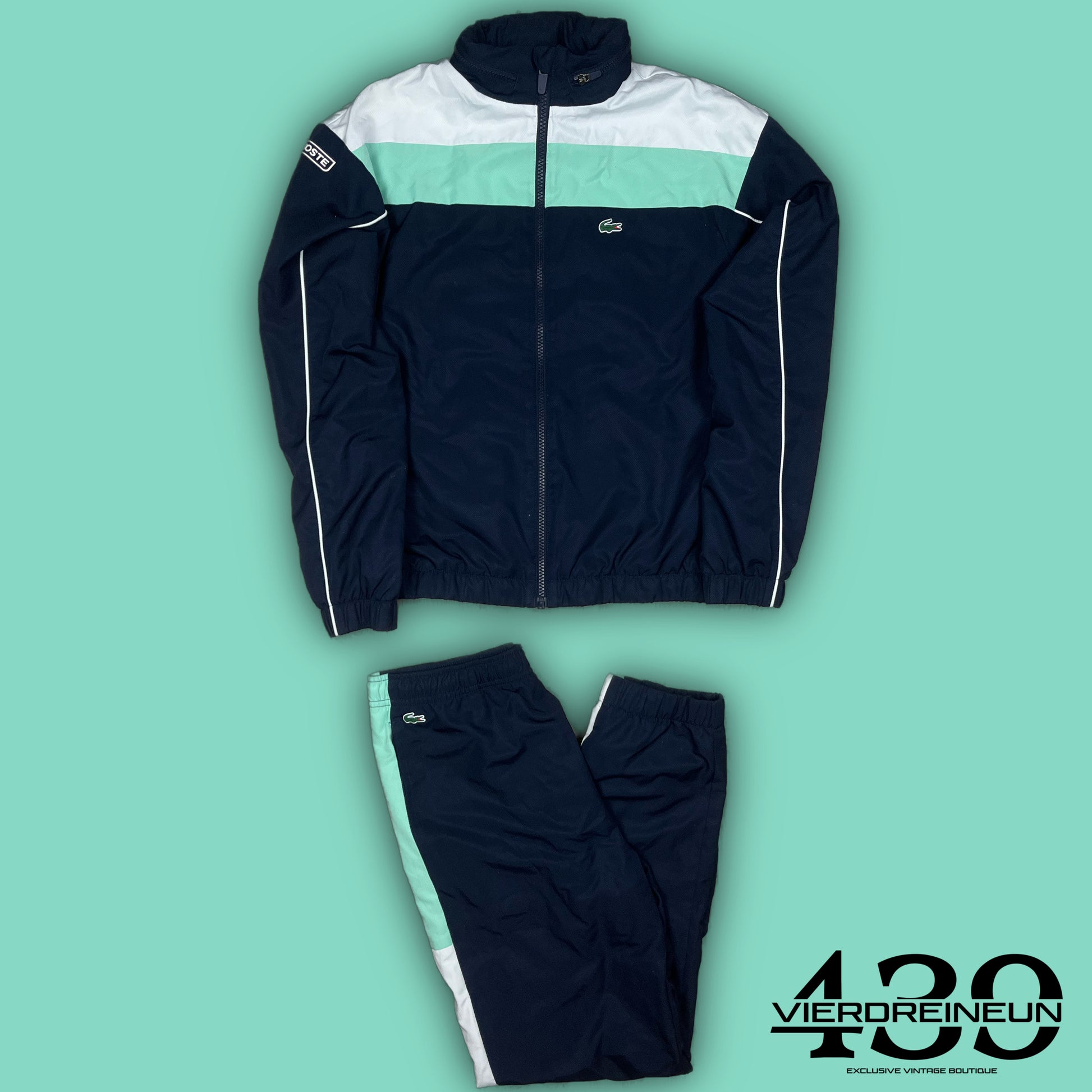 turquoise Lacoste tracksuit {XS}