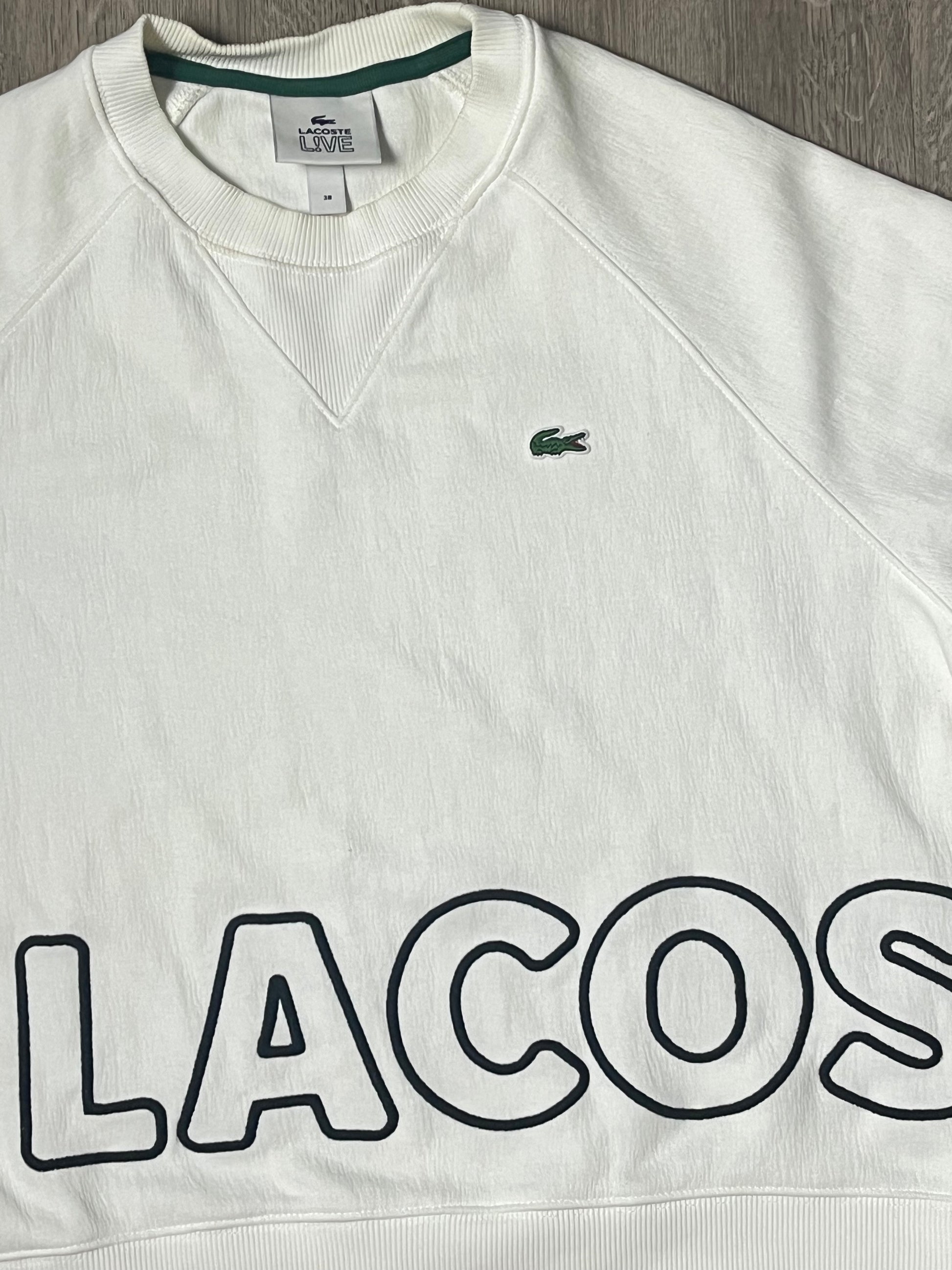 white Lacoste sweater {S}