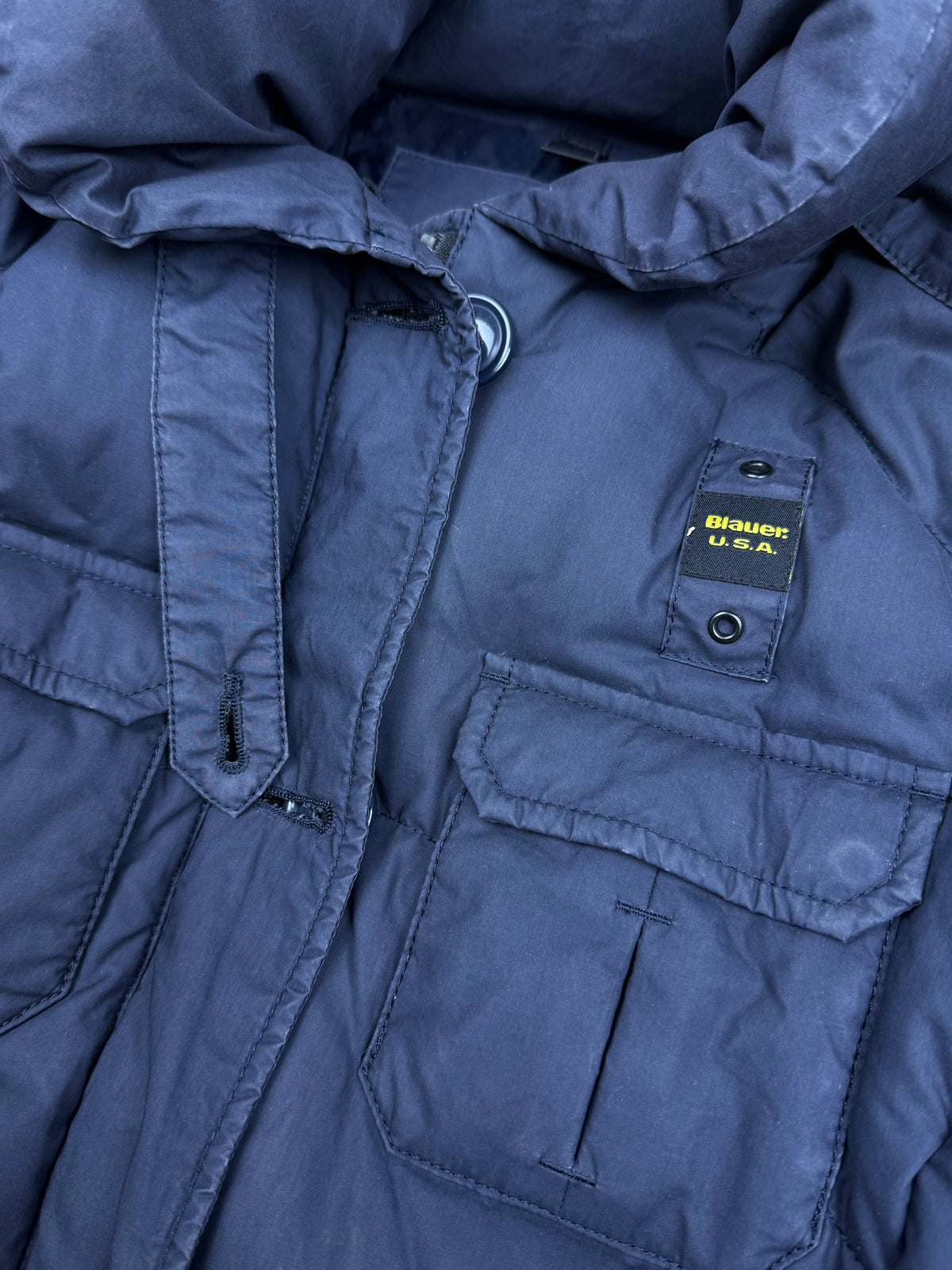 vintage Blauer winterjacket (real fur) {S}