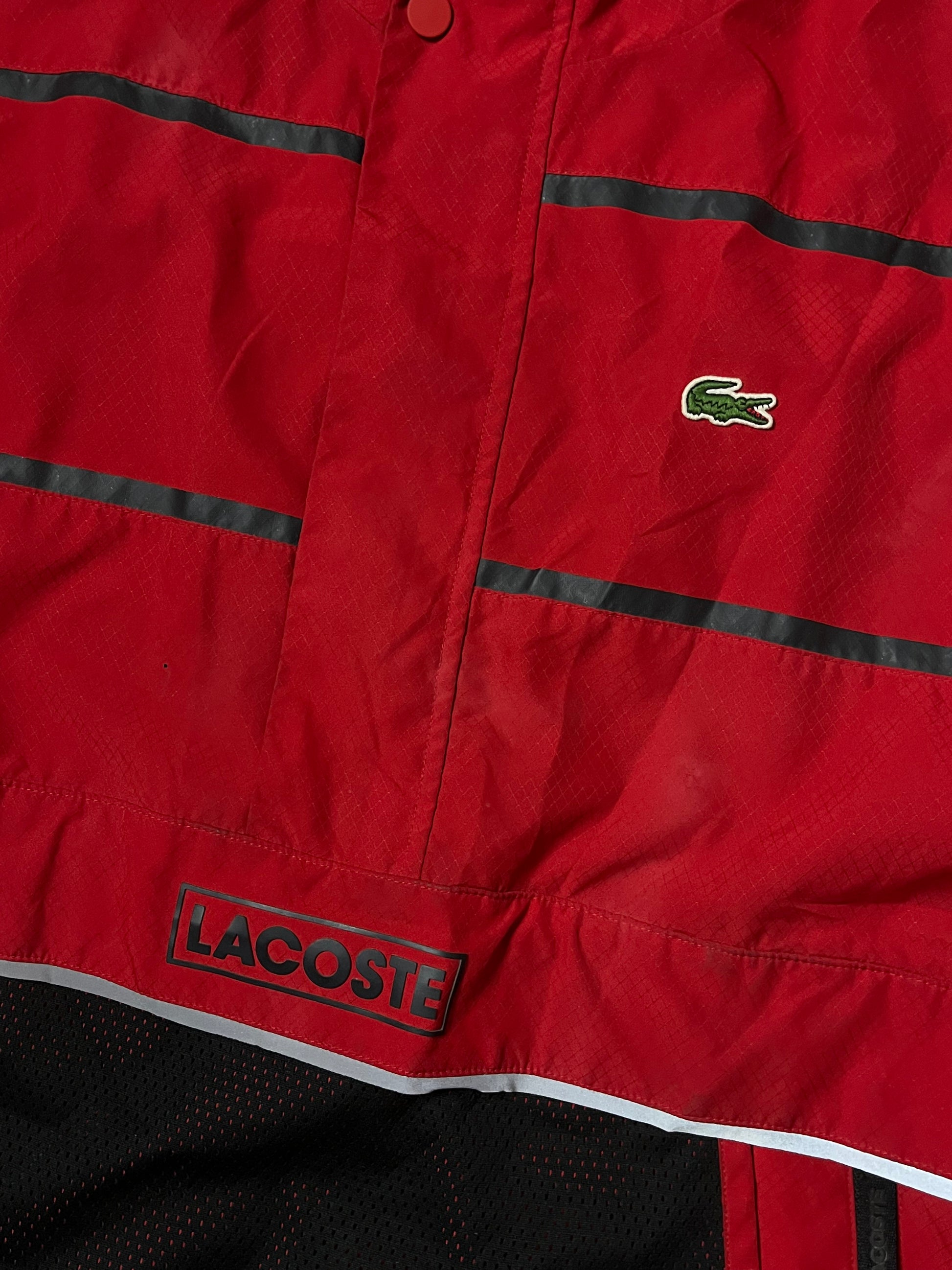 red Lacoste windbreaker {S}