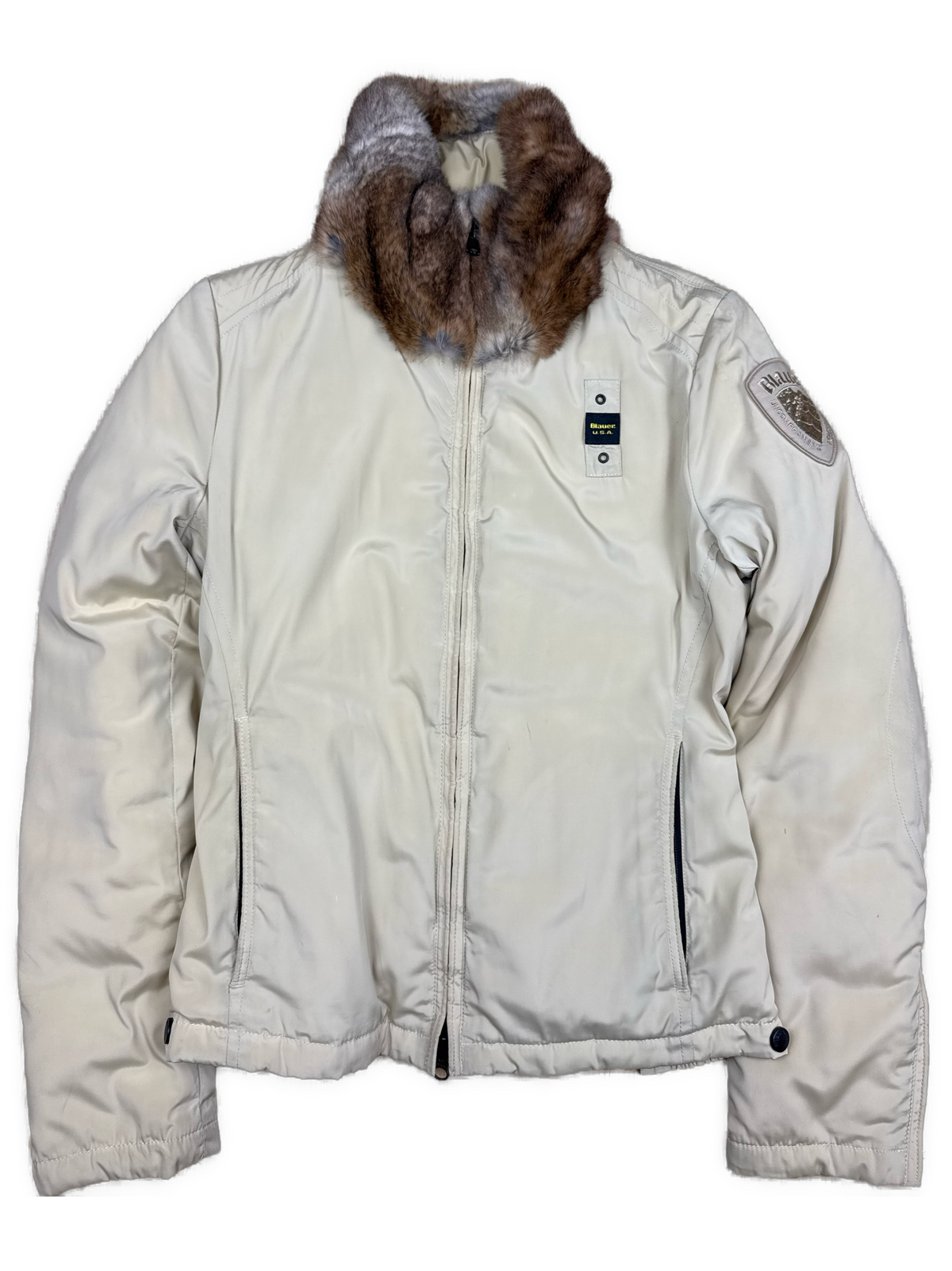 vintage Blauer winterjacket (real fur) {S}