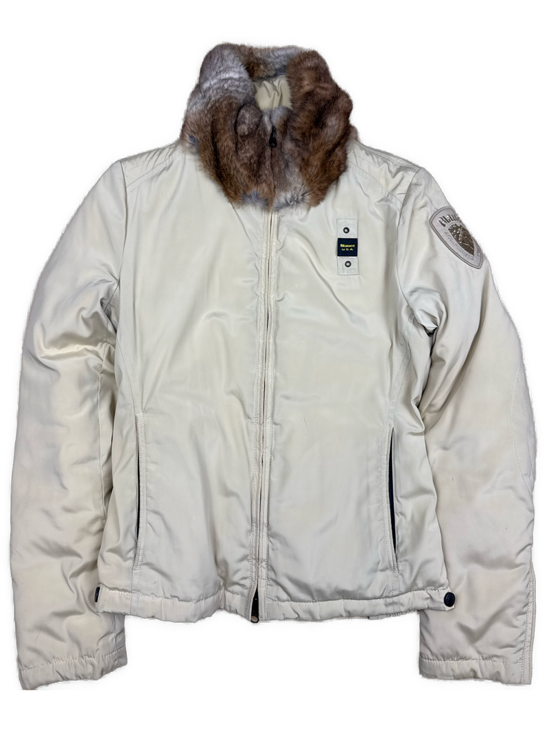 vintage Blauer winterjacket (real fur) {S}