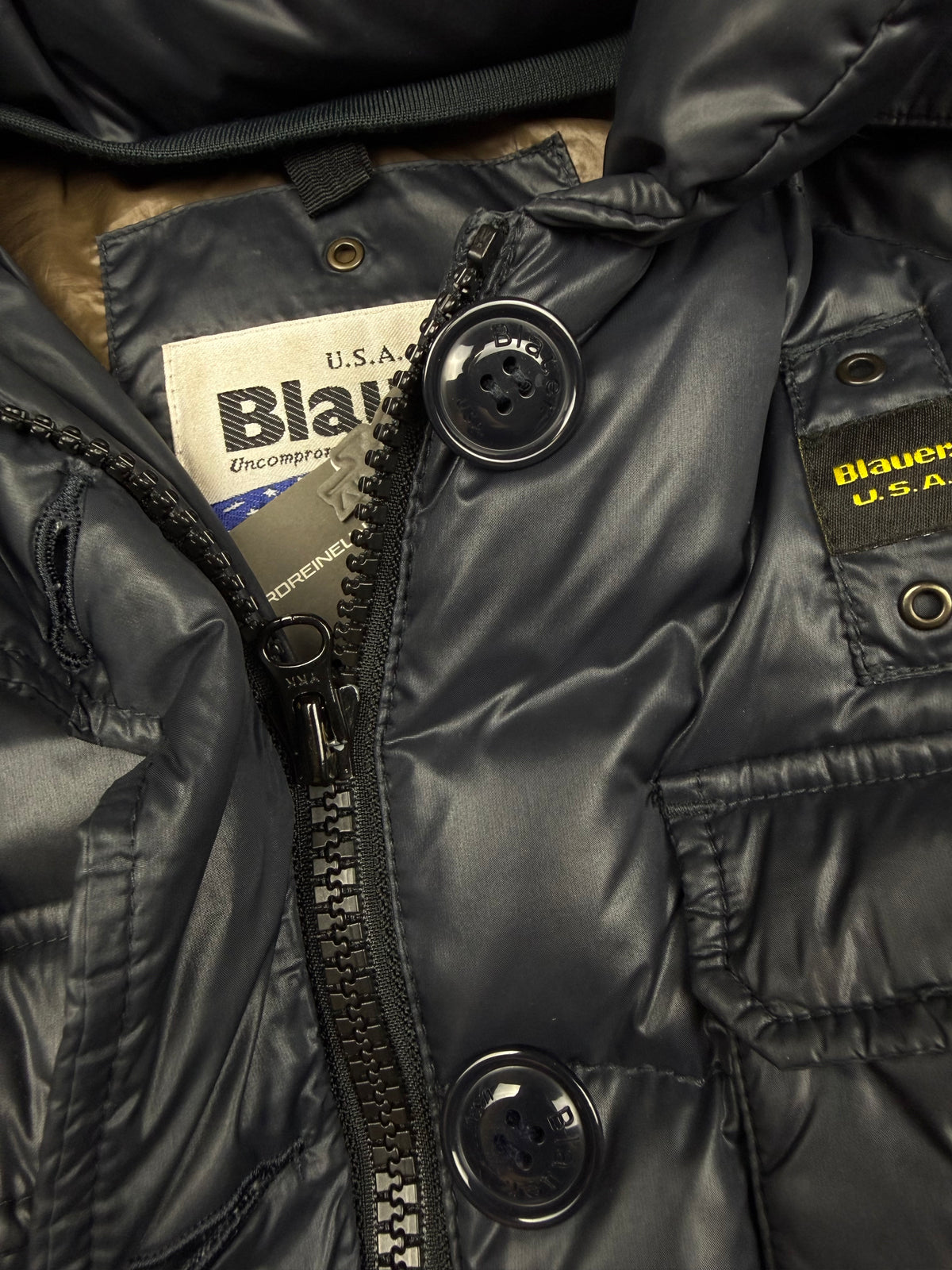 vintage Blauer winterjacket (real fur) {S}