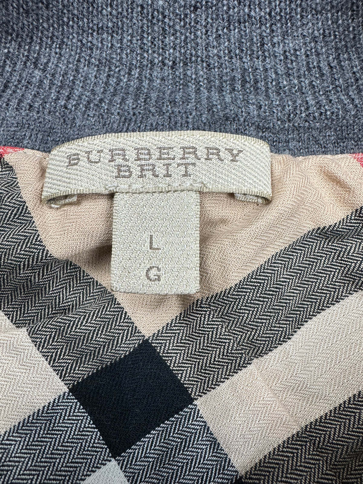 vintage Burberry quarterzip {S}