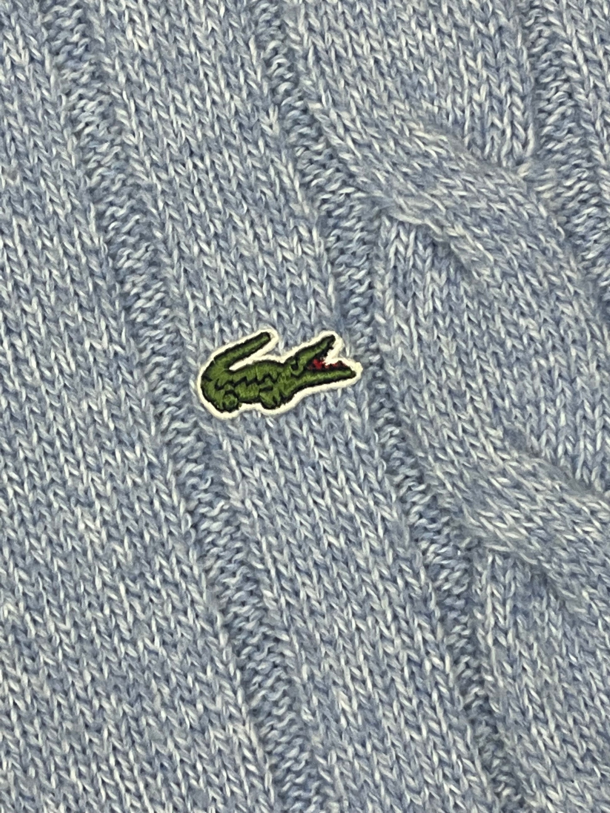 vintage babyblue Lacoste knittedsweatjacket {L}