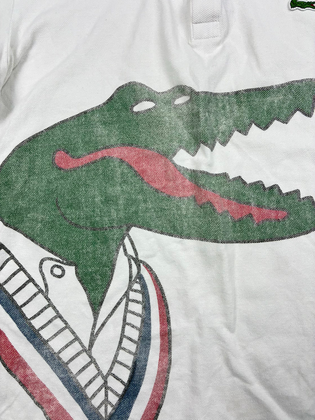 white Lacoste polo {L}