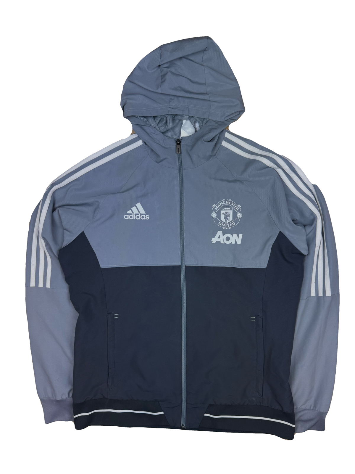 grey Adidas Manchester United windbreaker {L}