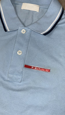 vintage babyblue Prada polo {S}