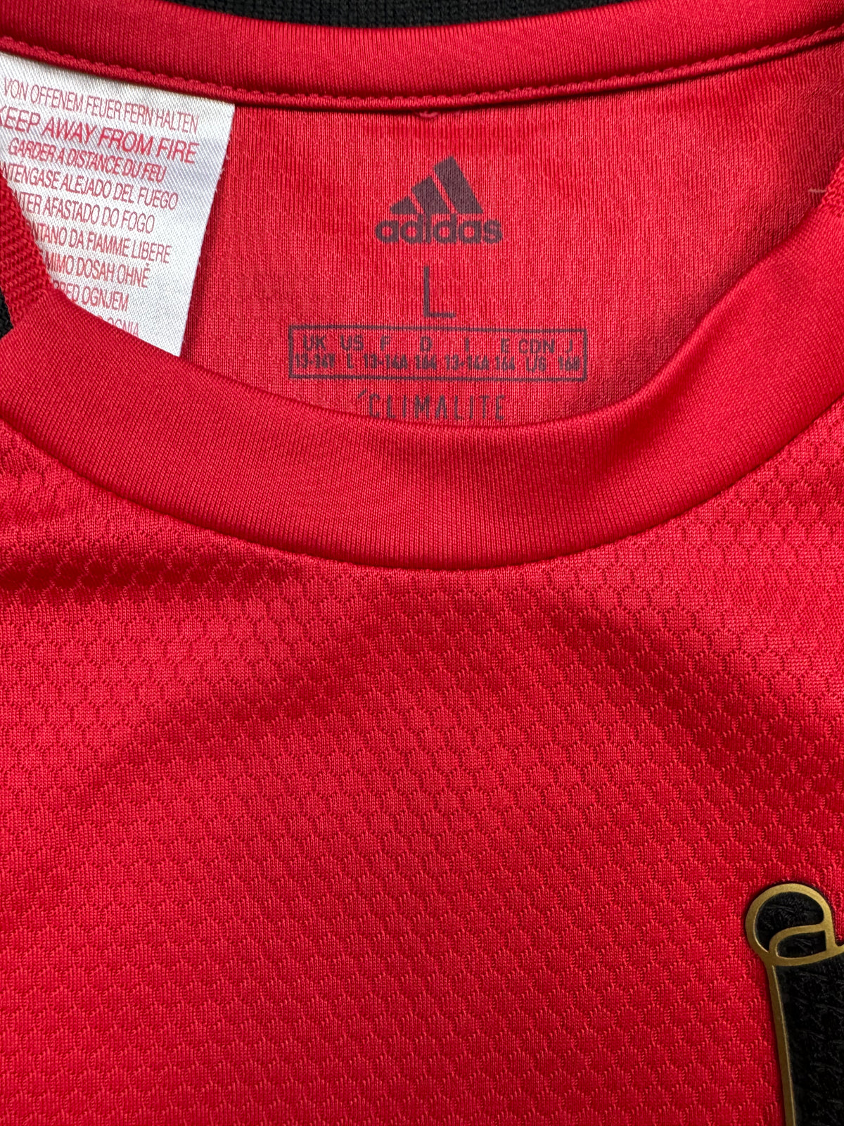 red Adidas Manchester United home jersey {XS}