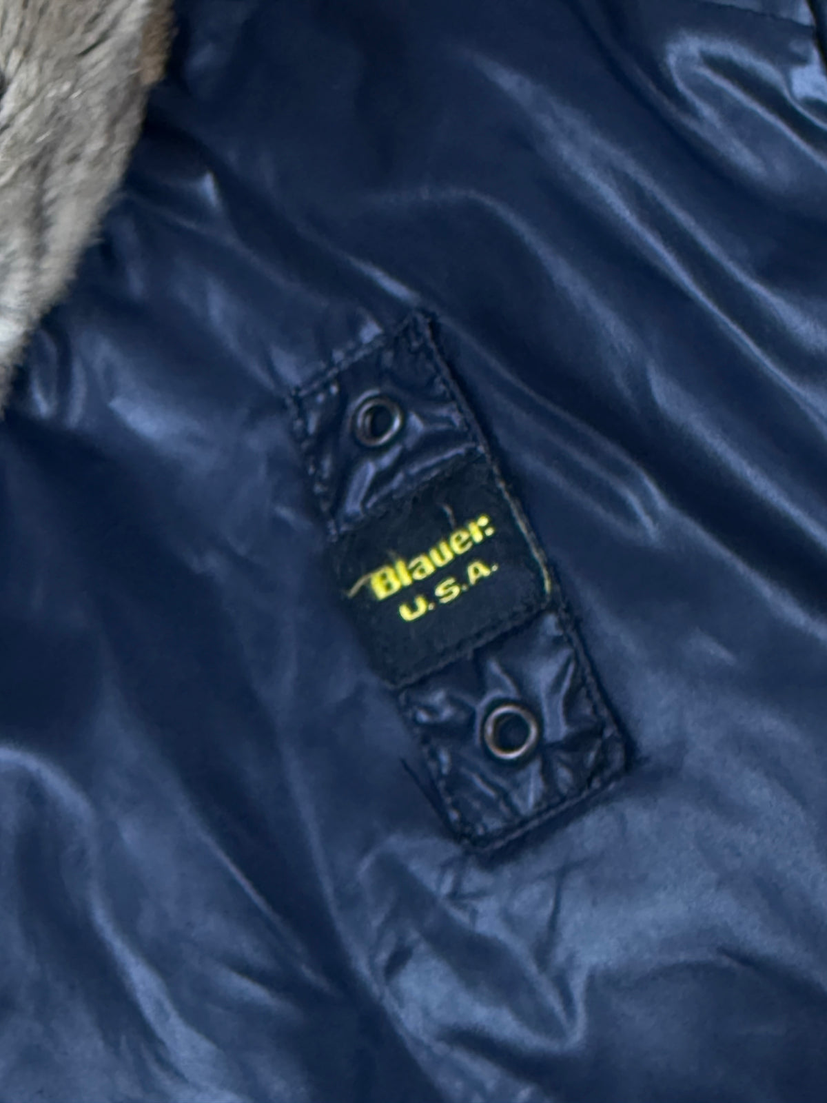 vintage Blauer winterjacket (real fur) {S}
