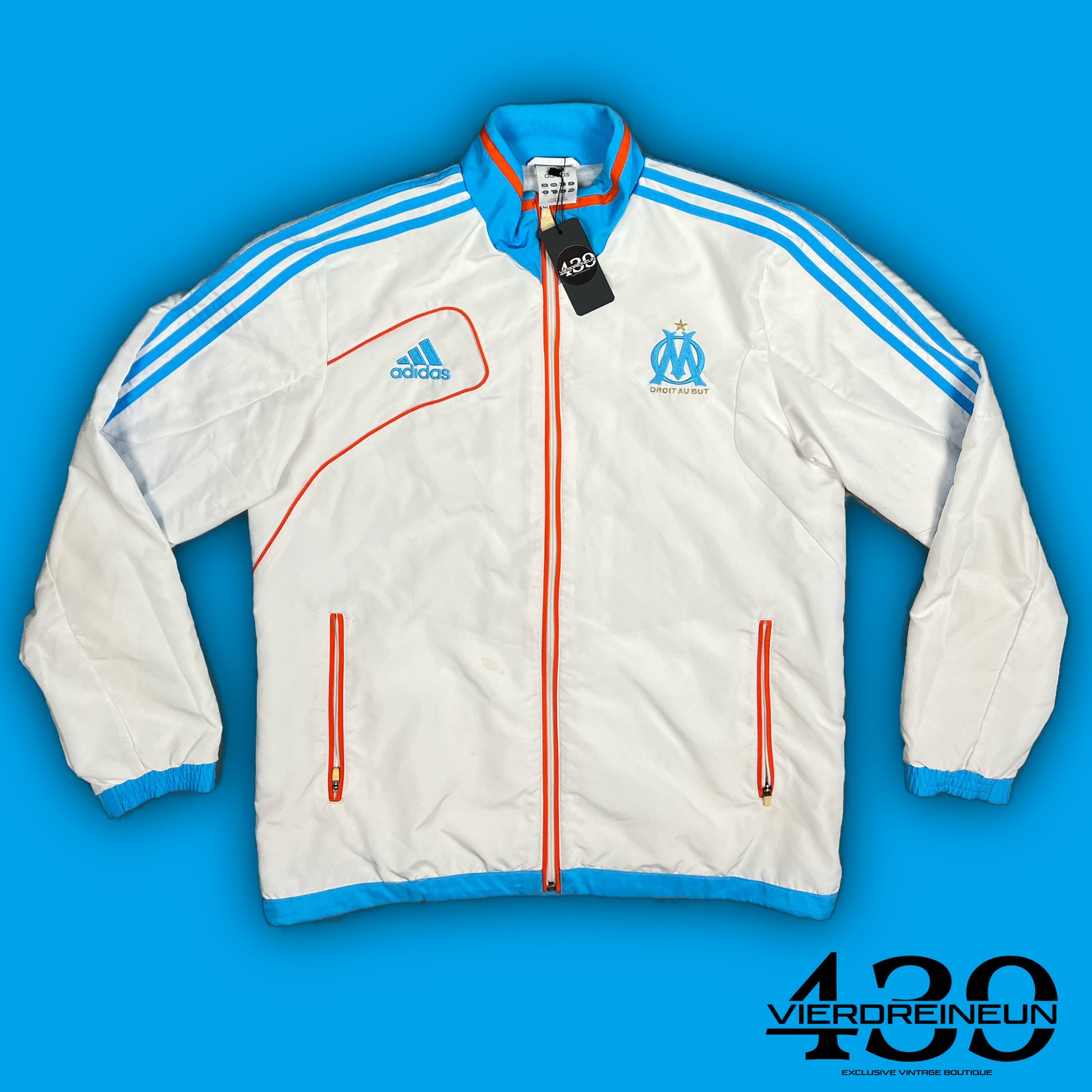 vintage Adidas Olympique Marseille windbreaker {L}