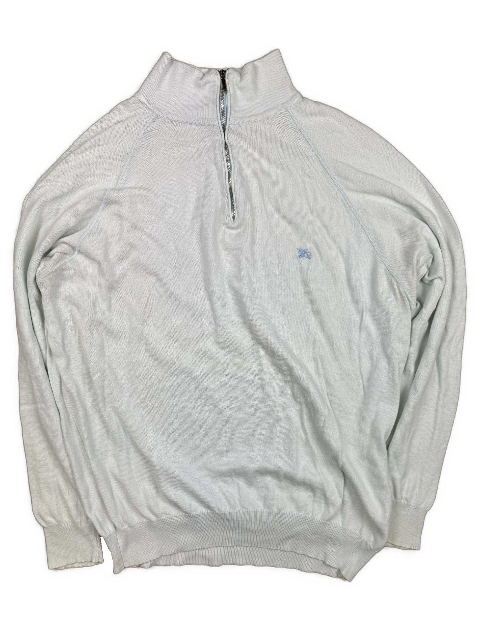vintage babyblue Burberry quarter zip {M}